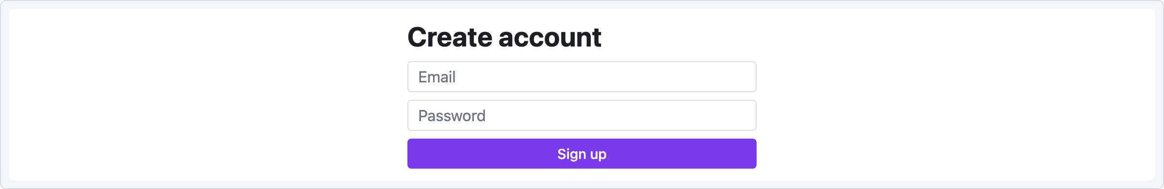 Desktop signup with gutters